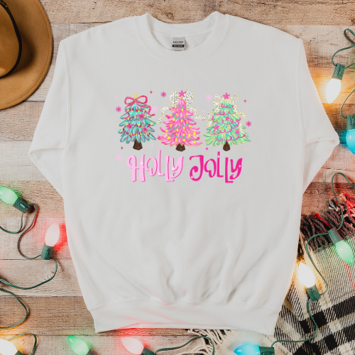 Girly Holly Jolly Crew Neck Sweater