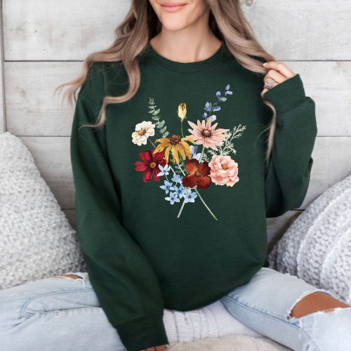 Wildflower Bouquet Crew Neck Sweater