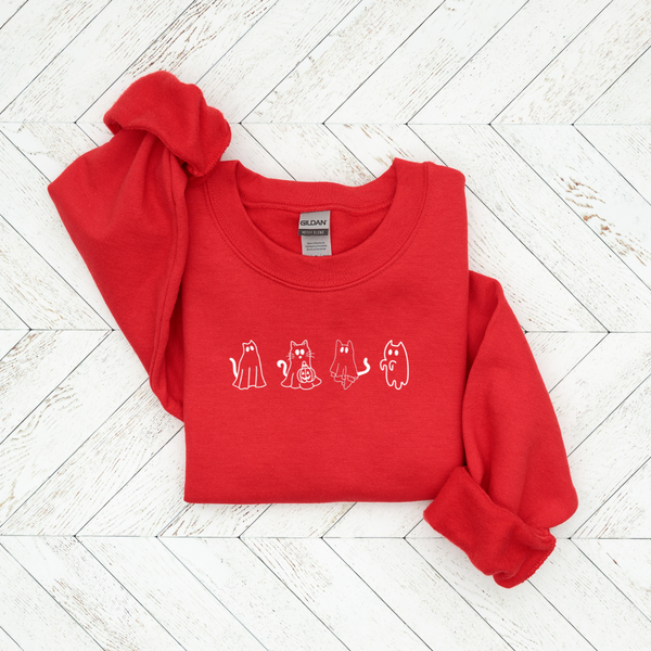 Cat Ghosts Crew Neck Sweater