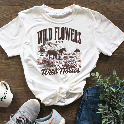 Wild Flowers and Wild Horses T-Shirt