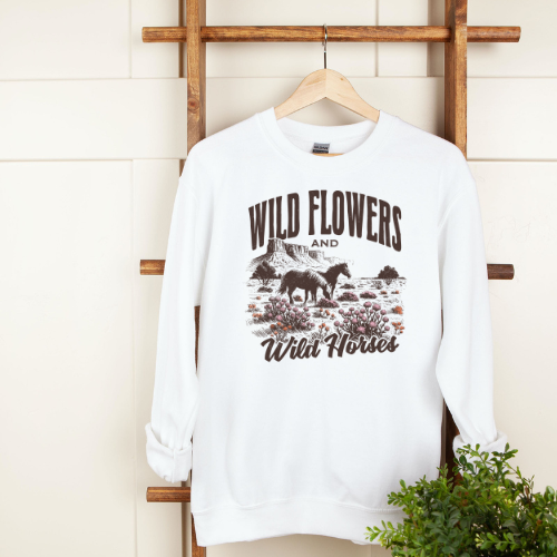 Wild Flowers and Wild Horses Sweater