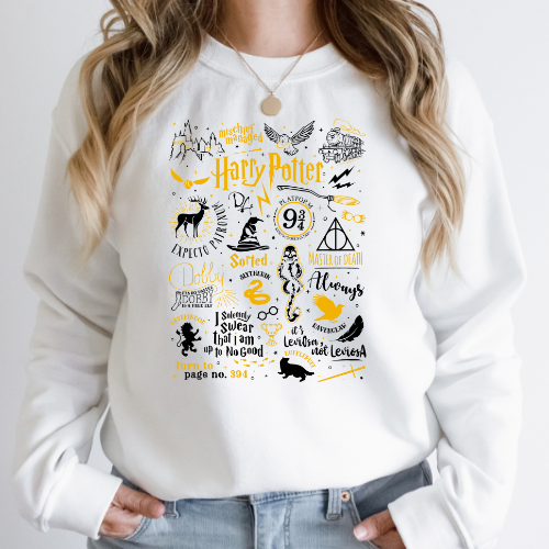 Wizarding World Collage Crew Neck Sweater
