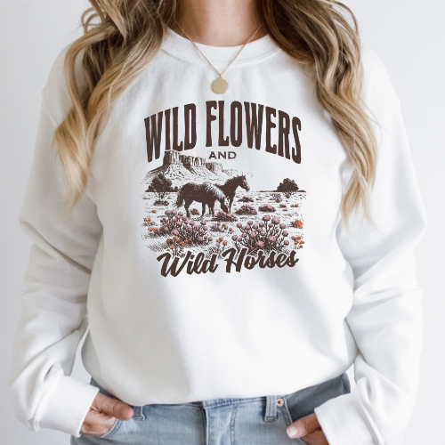 Wild Flowers and Wild Horses Sweater