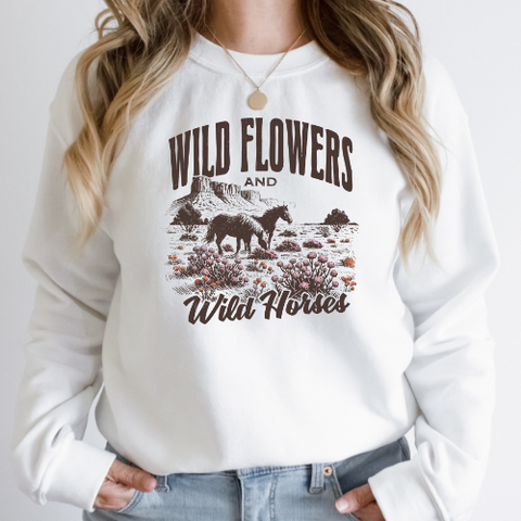 Wild Flowers and Wild Horses Sweater