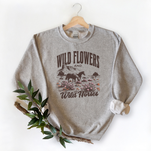 Wild Flowers and Wild Horses Sweater
