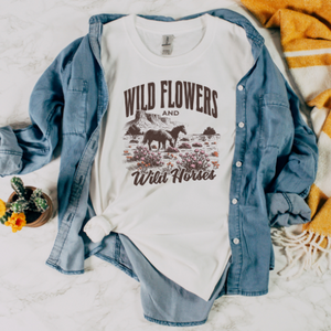Wild Flowers and Wild Horses T-Shirt