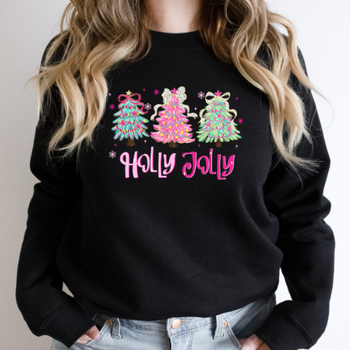 Girly Holly Jolly Crew Neck Sweater