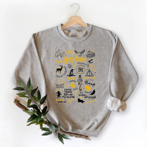 Wizarding World Collage Crew Neck Sweater