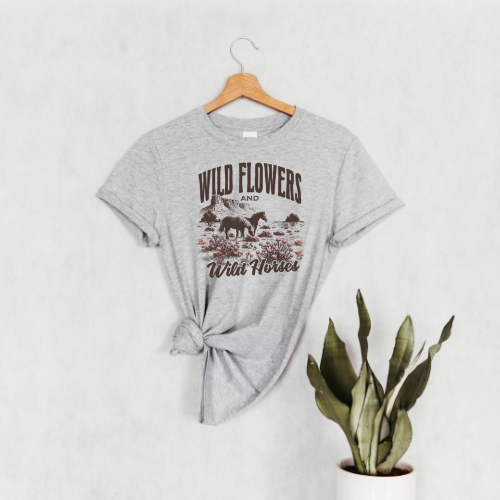 Wild Flowers and Wild Horses T-Shirt