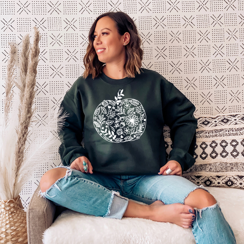 Fall Pumpkin Crew Neck Sweater