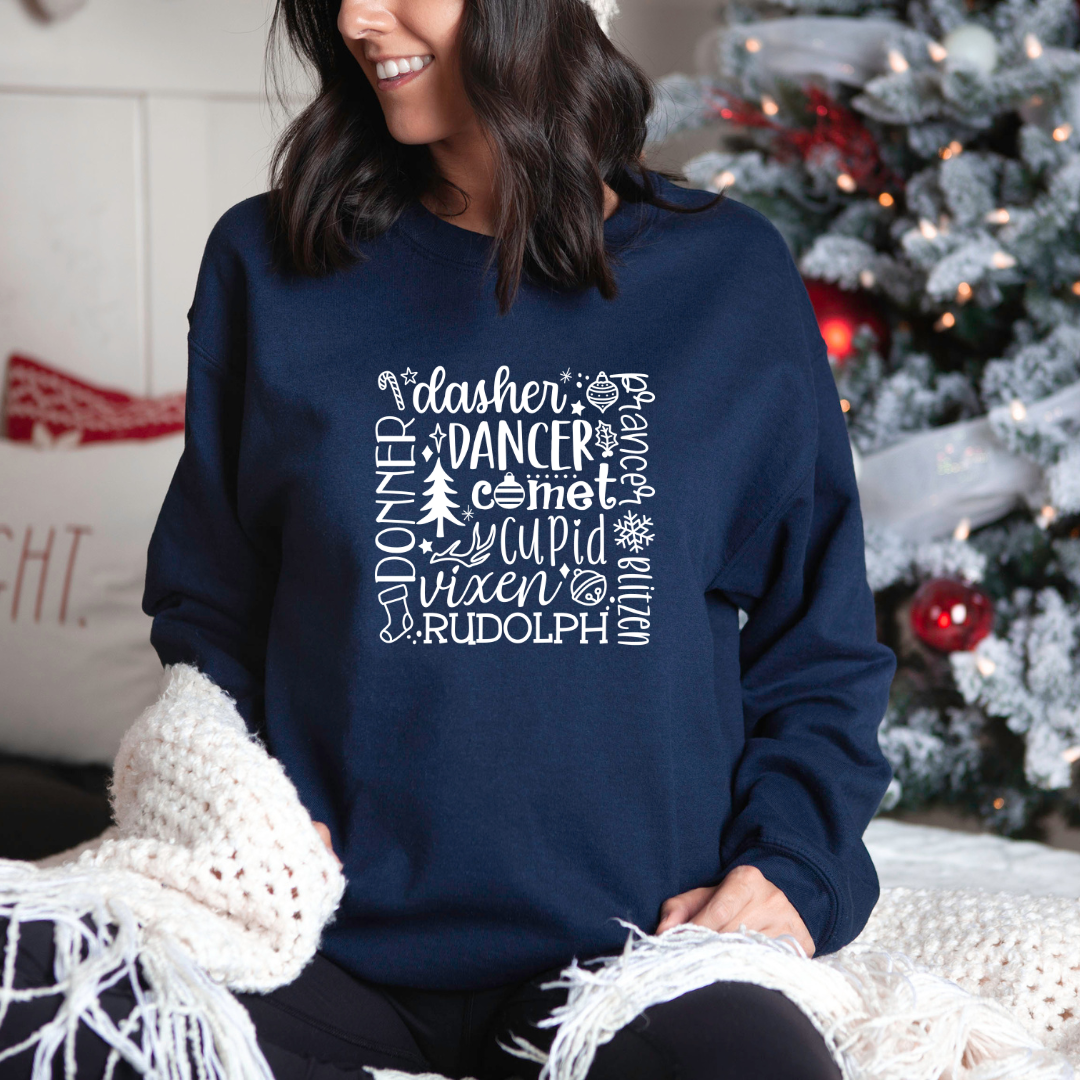 Reindeer Square Crew Neck Sweater