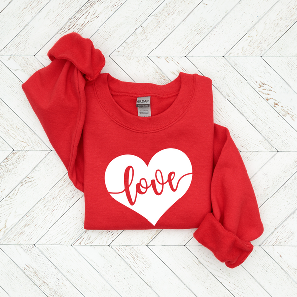 Love Heart Crew Neck Sweater
