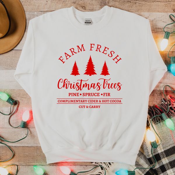 Farm Fresh Christmas Trees Crew Neck Sweater