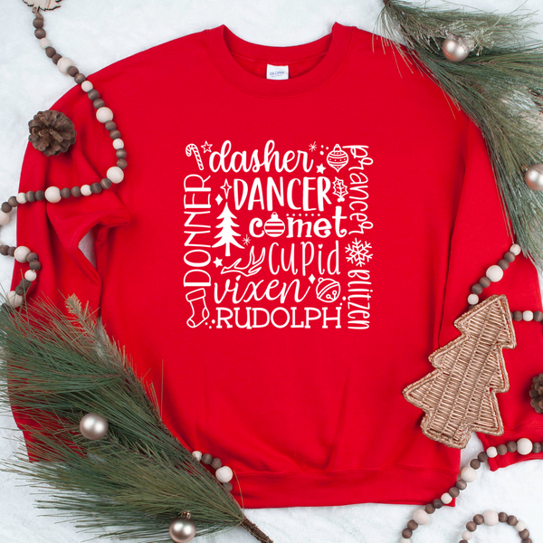 Reindeer Square Crew Neck Sweater