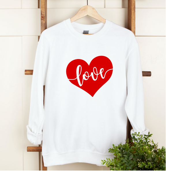 Love Heart Crew Neck Sweater