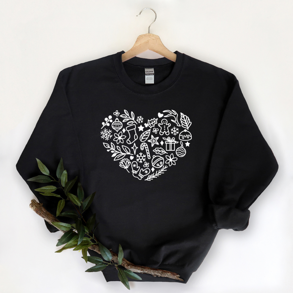 Christmas Heart Crew Neck Sweater