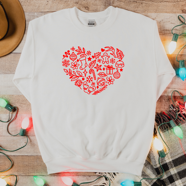 Christmas Heart Crew Neck Sweater