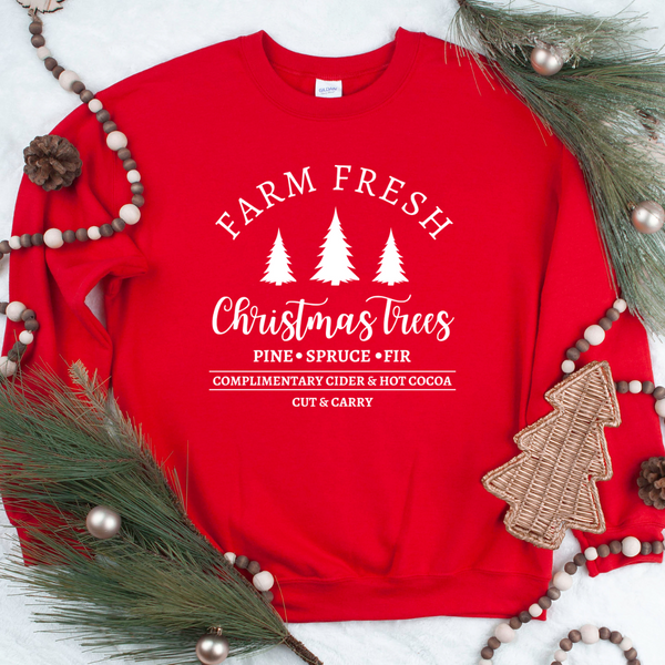 Farm Fresh Christmas Trees Crew Neck Sweater