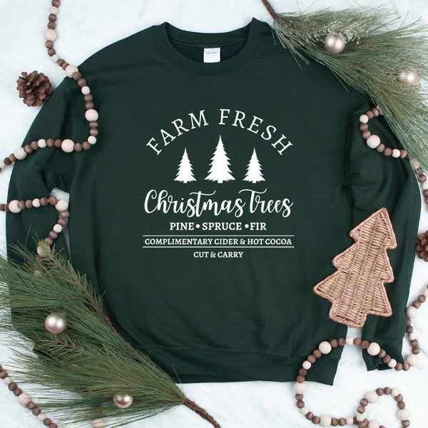 Farm Fresh Christmas Trees Crew Neck Sweater