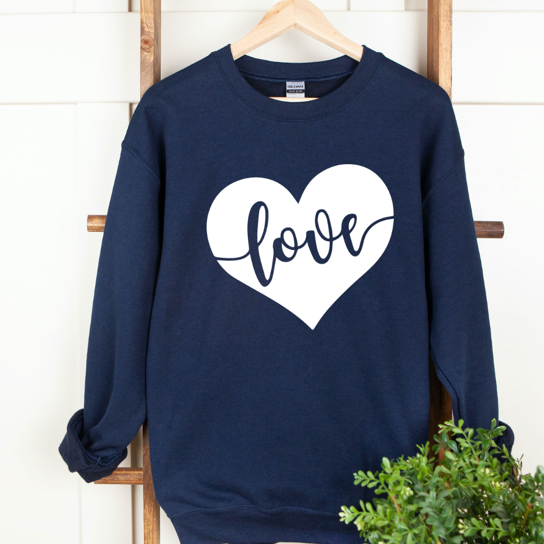 Love Heart Crew Neck Sweater