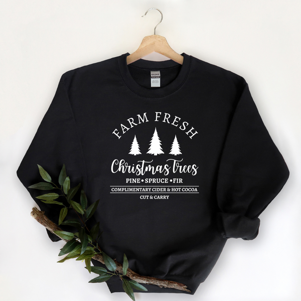 Farm Fresh Christmas Trees Crew Neck Sweater
