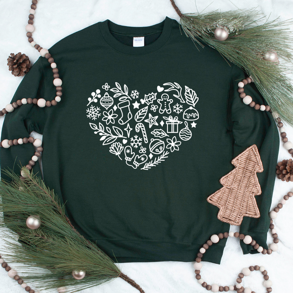 Christmas Heart Crew Neck Sweater