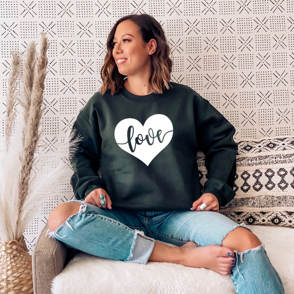 Love Heart Crew Neck Sweater