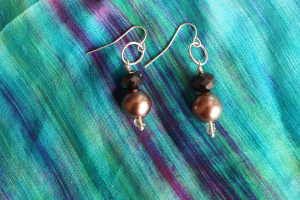 Champagne Beaded Earrings