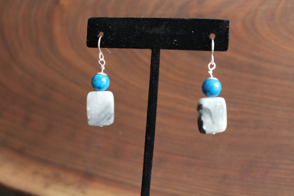 Stone and Blue Turquoise Earrings