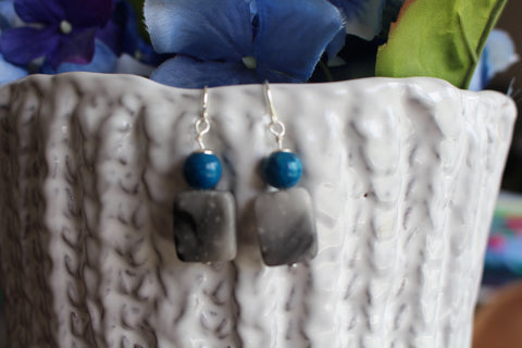 Stone and Blue Turquoise Earrings