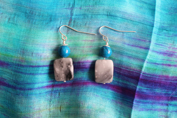 Stone and Blue Turquoise Earrings