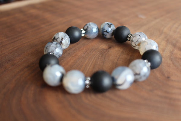 Black agate and onyx bracelet