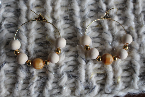 Wooden Hoop Earrings