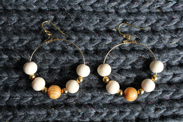 Wooden Hoop Earrings