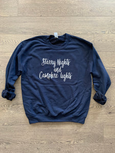 Starry Nights and Campfire Lights Crew Neck Sweater
