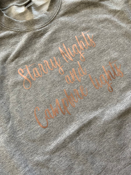 Starry Nights and Campfire Lights Crew Neck Sweater