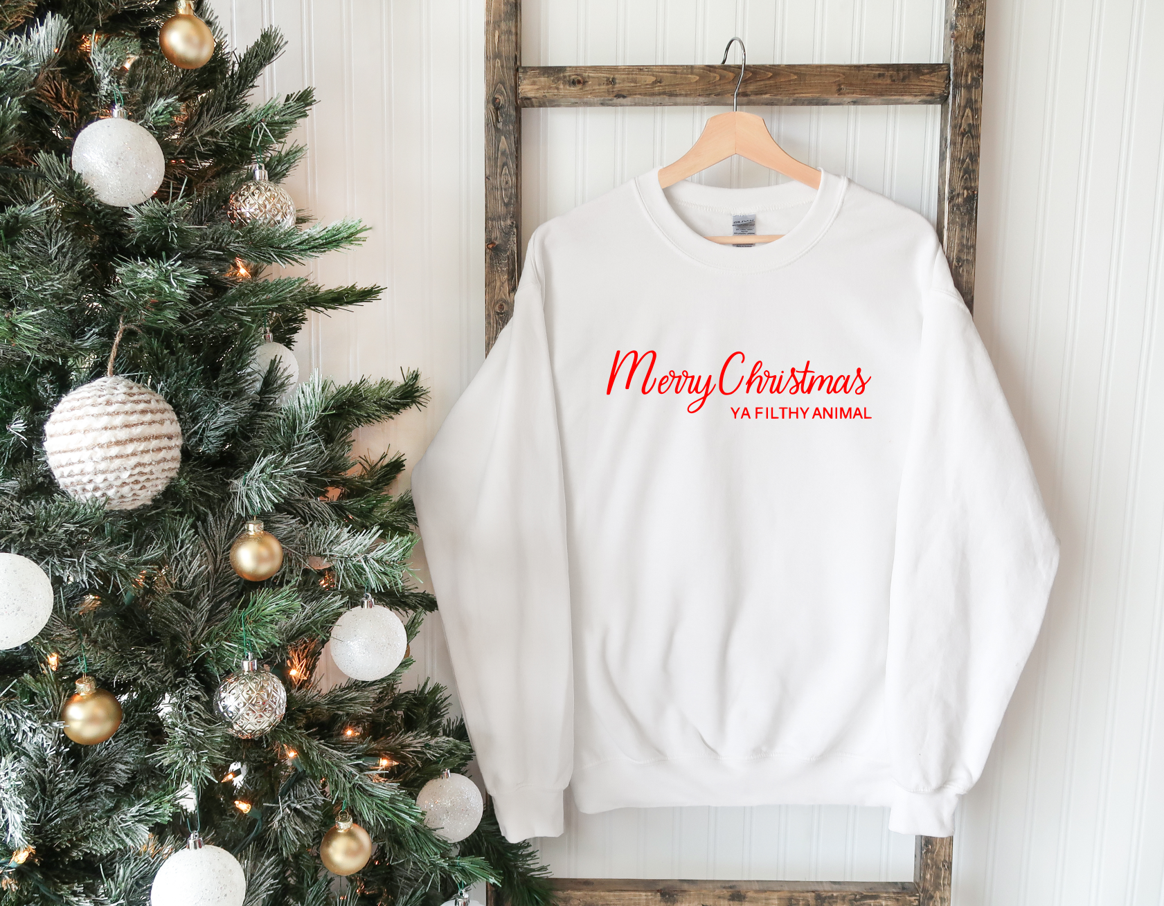 Merry Christmas Ya Filthy Animal Crew Neck Sweater