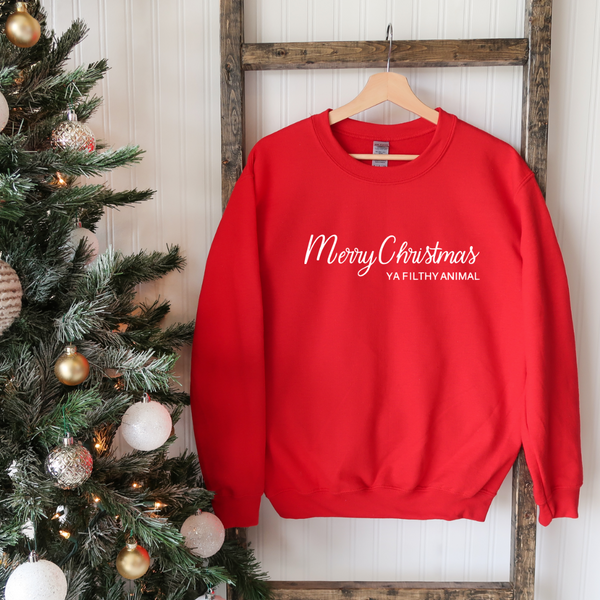 Merry Christmas Ya Filthy Animal Crew Neck Sweater
