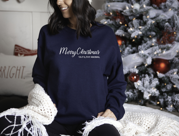 Merry Christmas Ya Filthy Animal Crew Neck Sweater