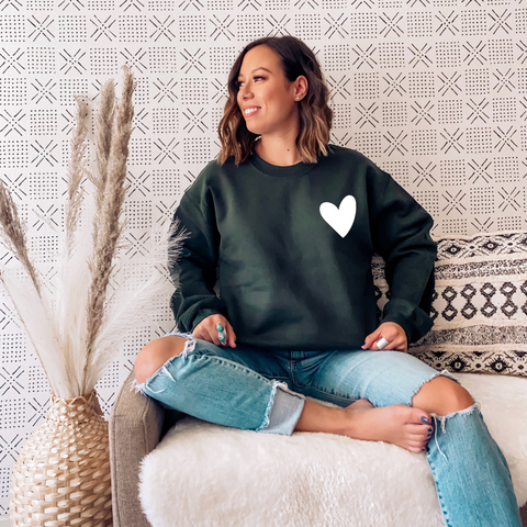 Small Heart Crew Neck Sweater